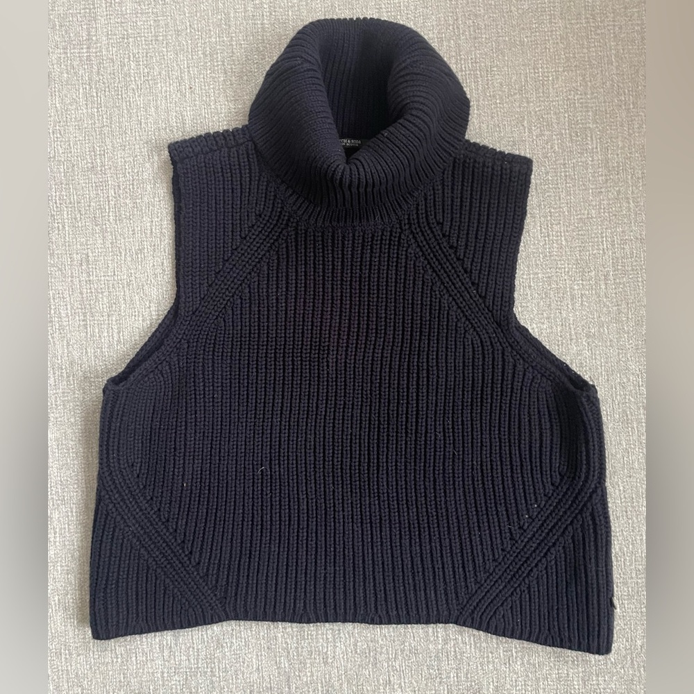 Scotch & Soda Classics chunky knit turtleneck tank